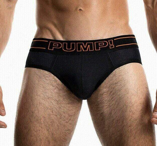 SexyMenUnderwear.com PUMP! Brief NightLight Black Micromesh Cotton Briefs 12050