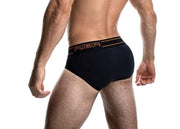 SexyMenUnderwear.com PUMP! Brief NightLight Black Micromesh Cotton Briefs 12050
