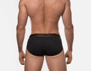 SexyMenUnderwear.com PUMP! Briefs Military Green Micro Mesh Cup Ribbed Cotton Brief 12044 67