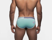 SexyMenUnderwear.com PUMP SideCut Briefs ACTIVATE Retro Teal Cotton Stretch Briefs 12063 70