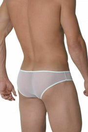 SexyMenUnderwear.com Romantic By Hidden Mesh Briefs Bikini C-throught Underwear White 956 2
