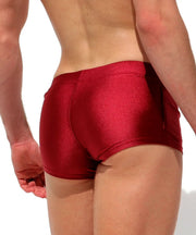 SexyMenUnderwear.com RUFSKIN! Swim-Trunk 'ZECA' Square-cut Swimwear Stretchy Nylon Burgundy 36