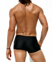 SexyMenUnderwear.com RUFSKIN Swim Trunk ZECA Stretchy Swimwear Nylon Faux Fly Black 36
