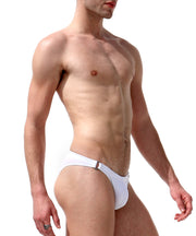 SexyMenUnderwear.com RUFSKIN! Swimwear CARVER Bikini Cut Swim-Brief Premium Stretch Nylon White 20