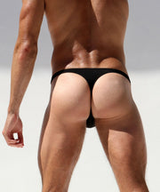 SexyMenUnderwear.com RUFSKIN Thong Nas Mens Tangas Lightweight T-Back Ultra Stretch Microfiber Black