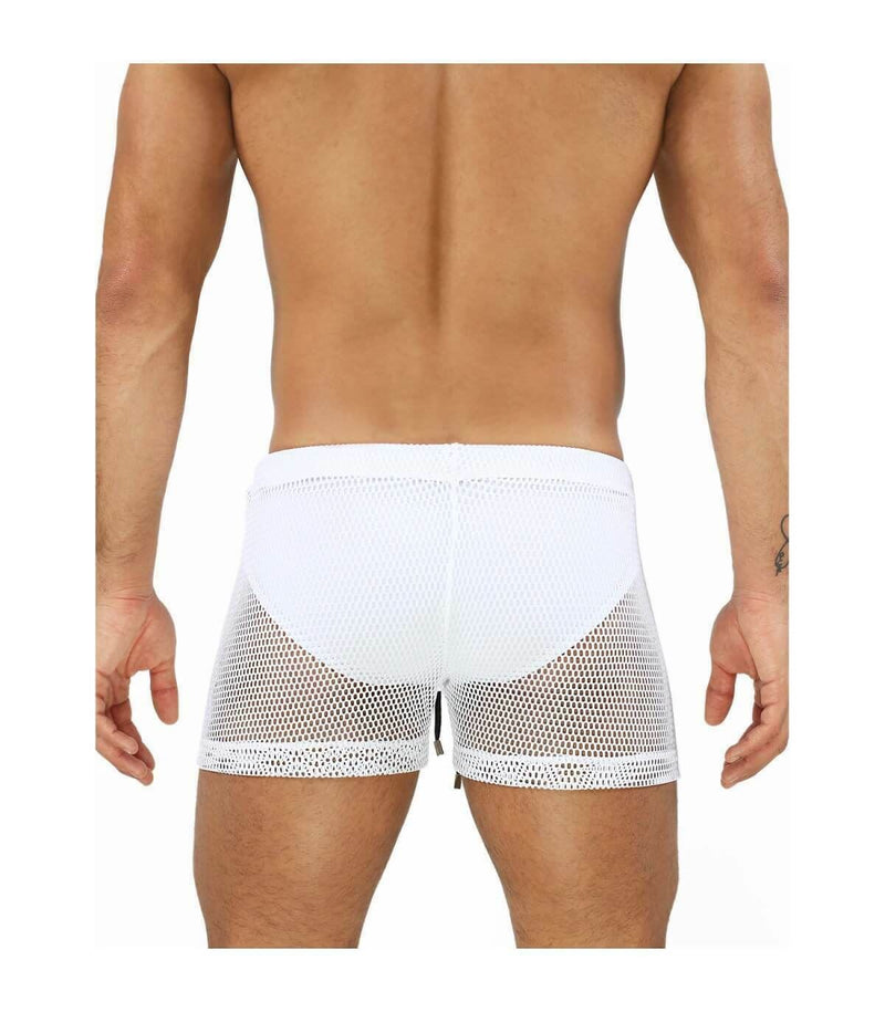 SexyMenUnderwear.com See-through Swim-Shorts "TOF PARIS" IBIZA Swimwear Guaranteed Effect White T4