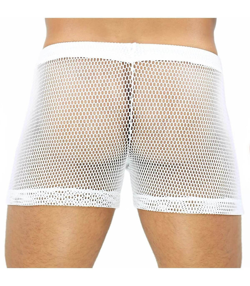 SexyMenUnderwear.com See-through Swim-Shorts "TOF PARIS" IBIZA Swimwear Guaranteed Effect White T4