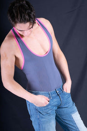 SexyMenUnderwear.com Sexy men fashion sheer Body suit sensual singlet Underwear  F2001 14d