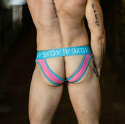 SexyMenUnderwear.com Sukrew Jock Vauxhall V-Briefs Jockstrap Combo Pouch Enhanced Bulge Neon Pink 11