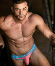 SexyMenUnderwear.com Sukrew Jock Vauxhall V-Briefs Jockstrap Combo Pouch Enhanced Bulge Neon Pink 11