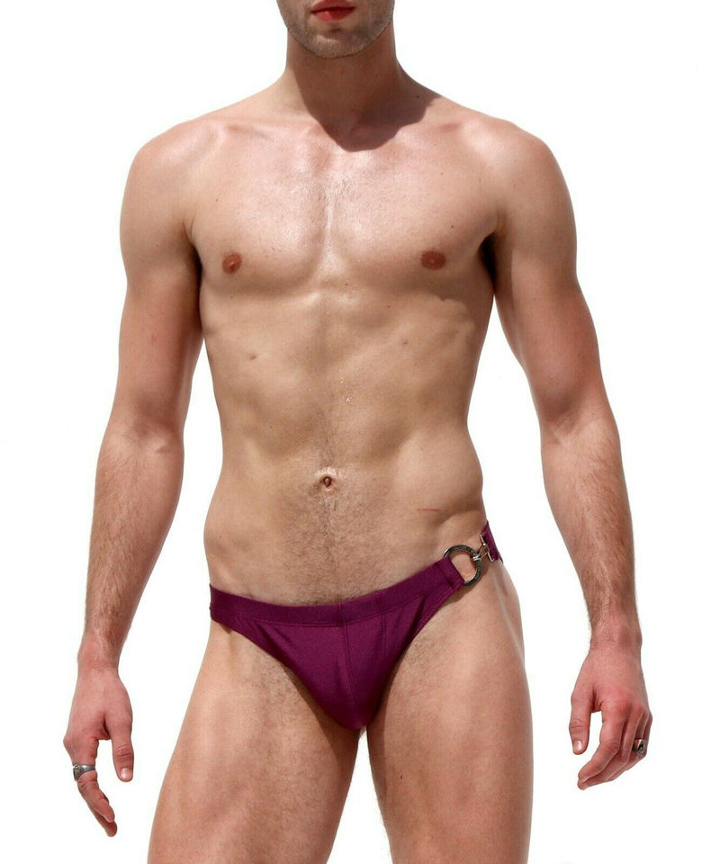 SexyMenUnderwear.com Swim-Brief RUFSKIN Swimwear EuroCut Bikini-Brief "BIG-D" Contour Pouch Grape 43