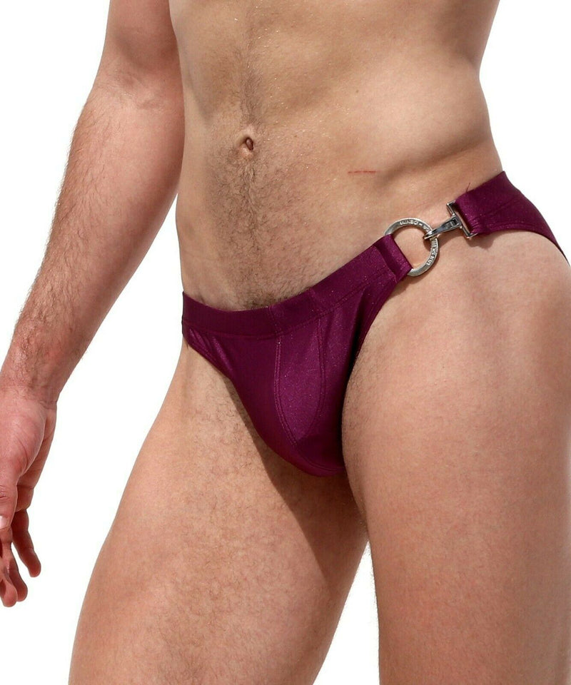 SexyMenUnderwear.com Swim-Brief RUFSKIN Swimwear EuroCut Bikini-Brief "BIG-D" Contour Pouch Grape 43