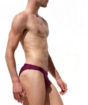 SexyMenUnderwear.com Swim-Brief RUFSKIN Swimwear EuroCut Bikini-Brief "BIG-D" Contour Pouch Grape 43