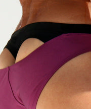 SexyMenUnderwear.com Swimwear RUFSKIN! Swim-Brief Combo Thong 'ZU' Fusion T-Back Swimsuit Shiny Wine