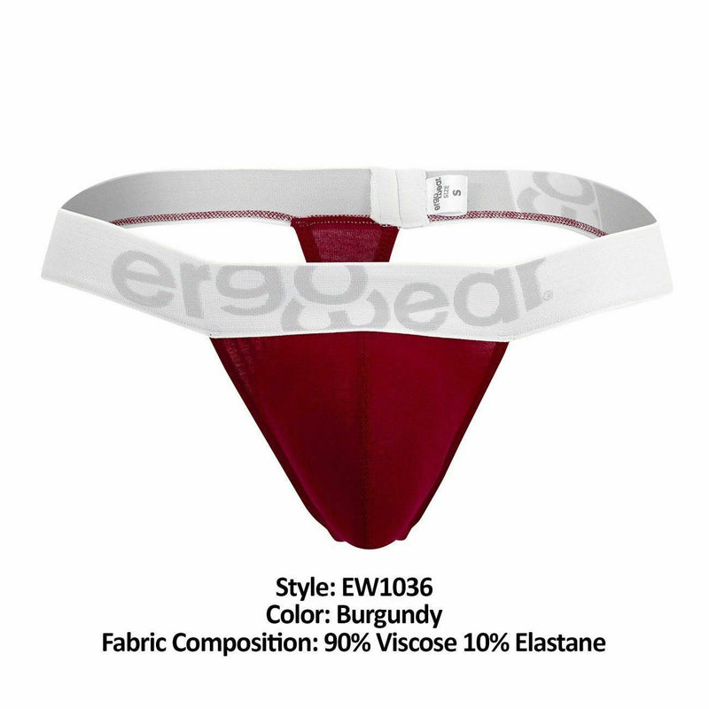 SexyMenUnderwear.com Thong ErgoWear Max Modal Silky Soft Microfiber Thongs Red Garnet 1036 30