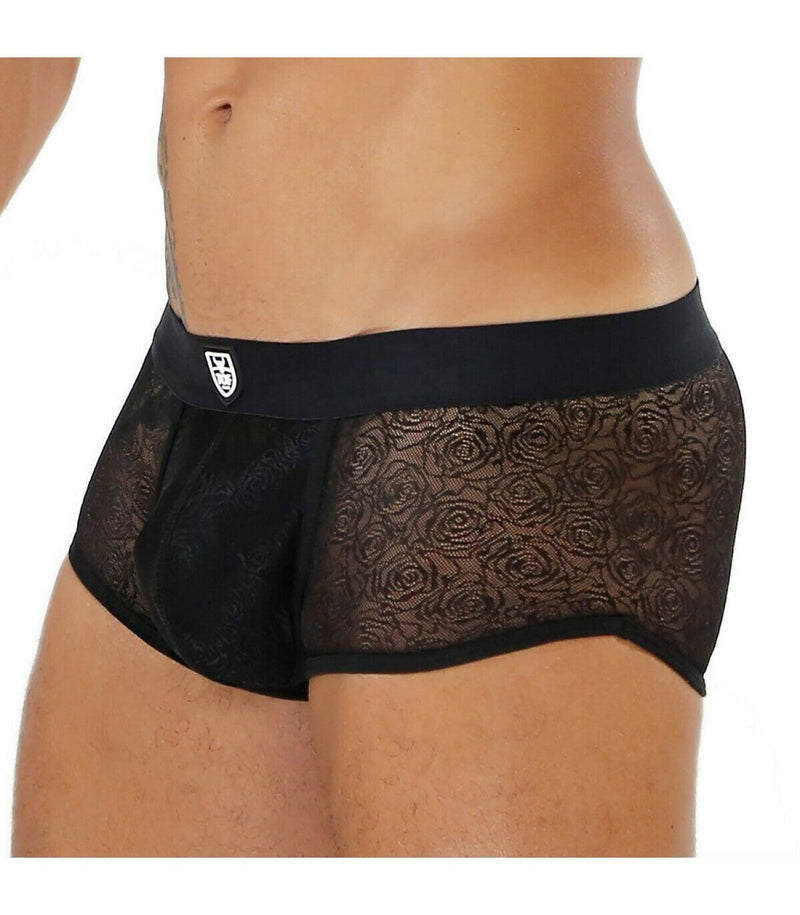 SexyMenUnderwear.com TOF PARIS Boxer BULGE LACE Romantic Sensual Floral lace See Through Black 13