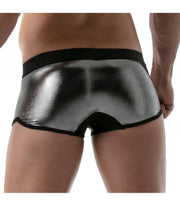 SexyMenUnderwear.com TOF PARIS Boxer Trunks Metal Collection Stretch Microfiber Silver 53