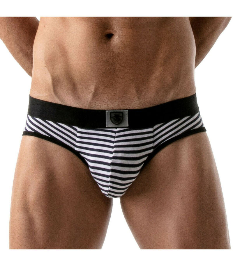 SexyMenUnderwear.com TOF PARIS Brief Stripe Push Up Briefs Cotton Jersay Navy-Black 21