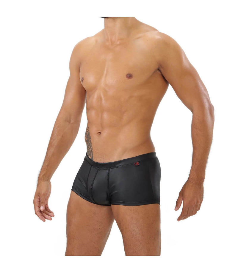 SexyMenUnderwear.com ''TOF PARIS'' DERI Boxer Fetish Leatherette Poly-Elastane Jersey Leather-Look 20