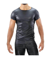 SexyMenUnderwear.com ''TOF PARIS'' Deri T-Shirt Pleasant-To-Touch Fetish borrows Shirts Slim Fit 20