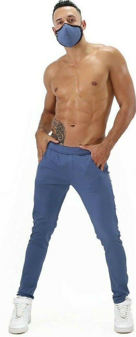 SexyMenUnderwear.com TOF PARIS FASHION PANTS Stretchy Comfy Pant Styly Subtly Satin-Finish Blue T1