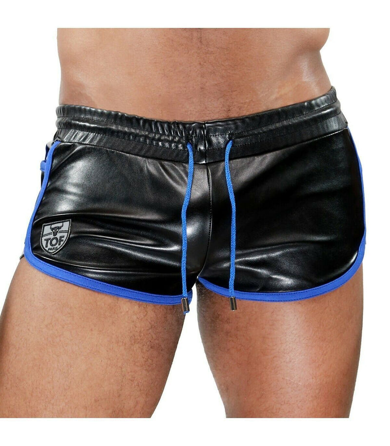 SexyMenUnderwear.com TOF PARIS Fashion Shorts CRUISE Delux Rear Pockets Boxer Short Black&Blue T3