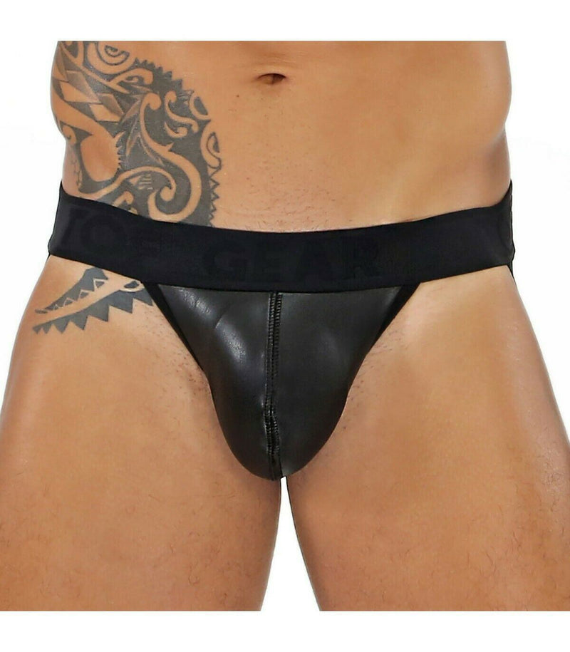 SexyMenUnderwear.com TOF PARIS FETISH Jock MicroFibre Leather-Look JockStraps Bulge Support 5