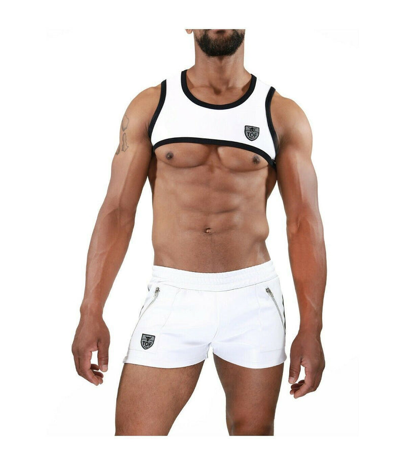 SexyMenUnderwear.com TOF PARIS HARNESS DERI ORIGINAL WHITE ELEGANT ELEGANT SEXY CLASSY T2