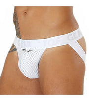 SexyMenUnderwear.com TOF PARIS JOCK BULGE MESH Jockstraps Lined Enhancing Pouch White 13