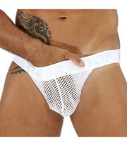 SexyMenUnderwear.com TOF PARIS JOCK BULGE MESH Jockstraps Lined Enhancing Pouch White 13