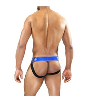 SexyMenUnderwear.com TOF PARIS Jockstrap Fetish Style Men's Jock Reflective Band Black & Blue 8