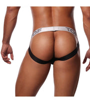 SexyMenUnderwear.com TOF PARIS Jockstrap VIENNA Velvet Jock Sensual Black/White 23