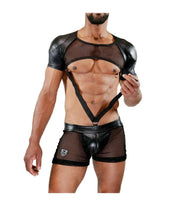 SexyMenUnderwear.com TOF PARIS LEATHERETTE HARNESS SPARTACUS GOGO LIGHT BLACK T1