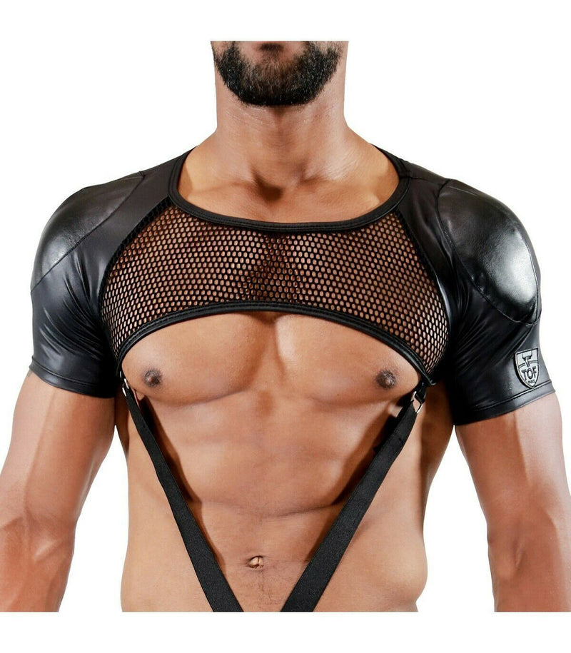 SexyMenUnderwear.com TOF PARIS LEATHERETTE HARNESS SPARTACUS GOGO LIGHT BLACK T1