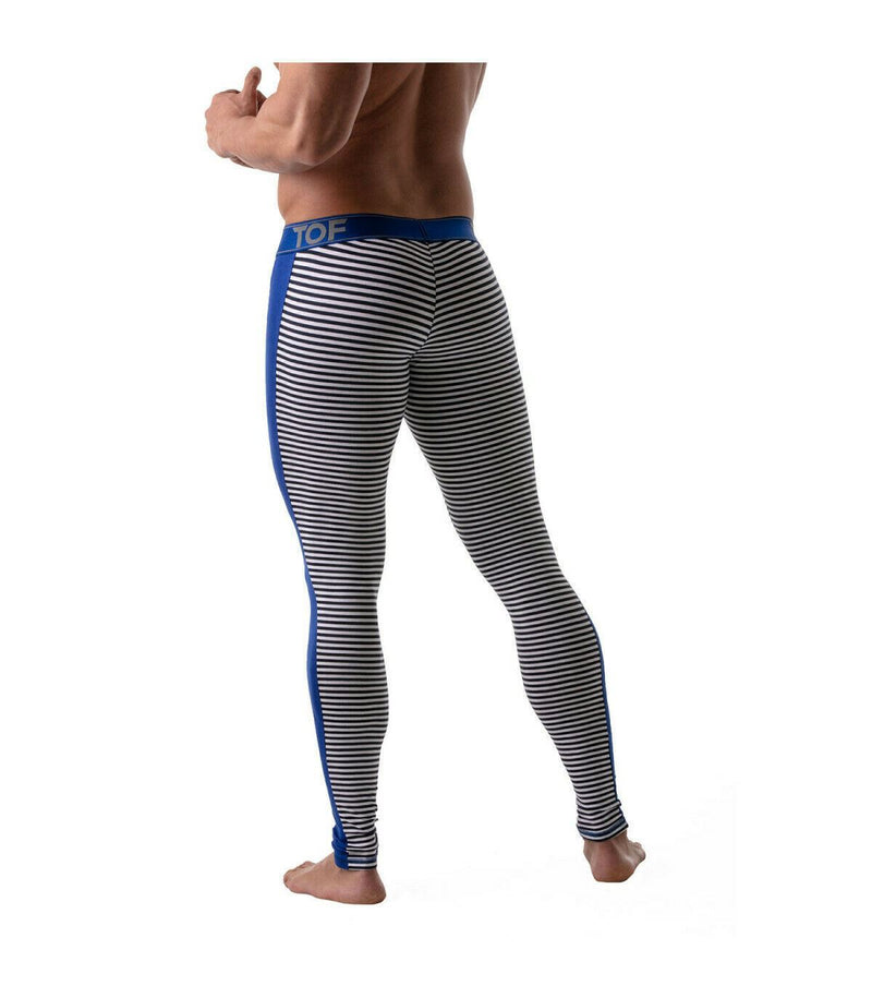 SexyMenUnderwear.com TOF PARIS Legging Stripes Push-Up Leggings Cotton Jersey Navy 29