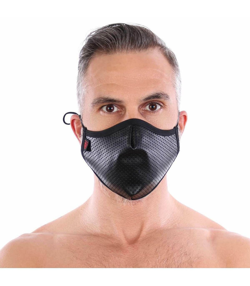 SexyMenUnderwear.com One Size TOF PARIS MASQUE FETISH SEAMLES MASK Stylish Breathable Imitation Leather Black