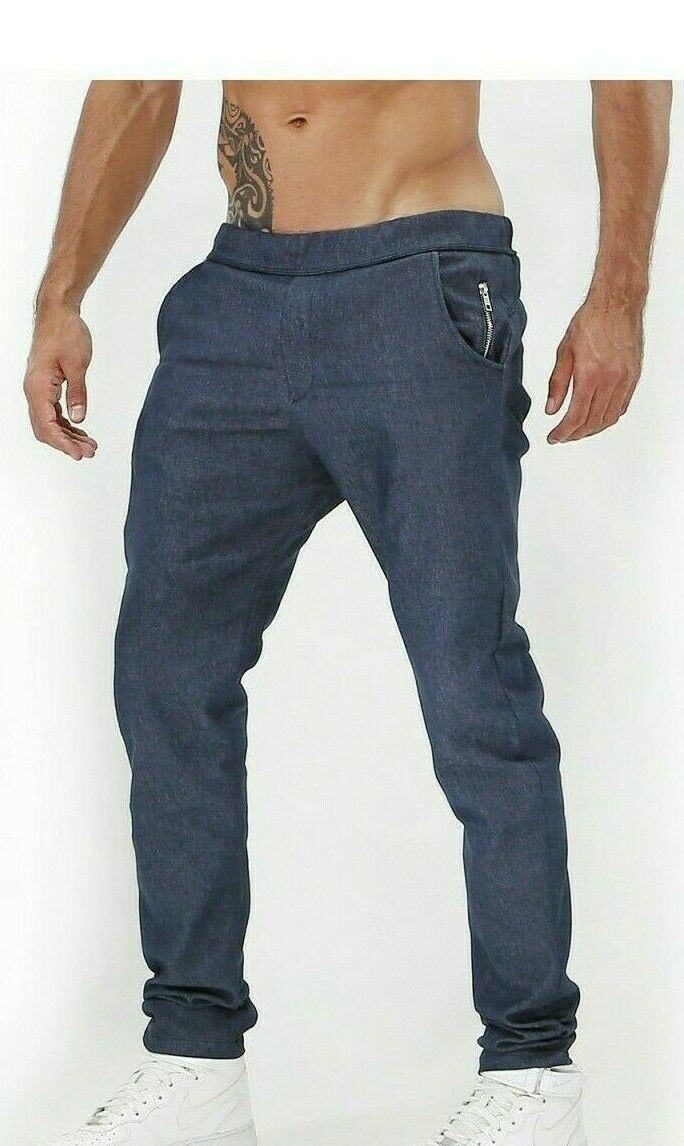 SexyMenUnderwear.com TOF PARIS Pants COWBOY Low Waist Casual Pant 4 Large Pockets Denim Blue T1