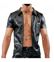 SexyMenUnderwear.com TOF PARIS SHIRT FETISH ZIPPED VEST LEATHER-LOOK JACKETS CHIC TIGHT FIT 25