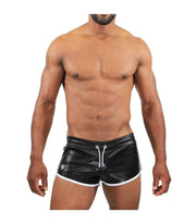 SexyMenUnderwear.com TOF PARIS Short PILOT Retro Perforated Leatherette Sexy Shorts Tight Cut T2