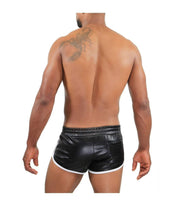 SexyMenUnderwear.com TOF PARIS Short PILOT Retro Perforated Leatherette Sexy Shorts Tight Cut T2