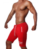 SexyMenUnderwear.com TOF PARIS Shorts Fabio Soft Cotton Athletic look Short Red/White 46