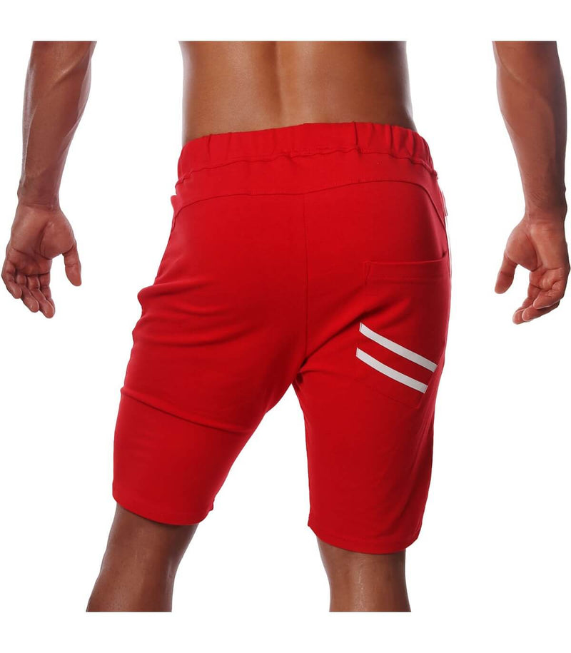 SexyMenUnderwear.com TOF PARIS Shorts Fabio Soft Cotton Athletic look Short Red/White 46