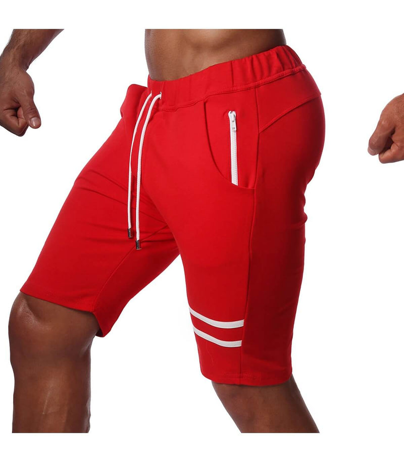 SexyMenUnderwear.com TOF PARIS Shorts Fabio Soft Cotton Athletic look Short Red/White 46