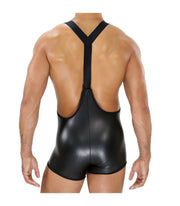 SexyMenUnderwear.com TOF PARIS Singlet BodySuit FETISH One Piece Wrestler Outfit Leather-look black 2