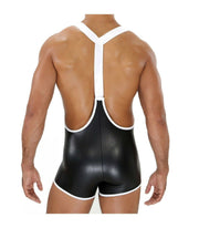 SexyMenUnderwear.com TOF PARIS Singlet BodySuit Fetish One Piece Wrestlers Outfits Leather Effect 2