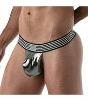 SexyMenUnderwear.com TOF-PARIS String Backless Pouch Metal Stringless Thong Silver 54