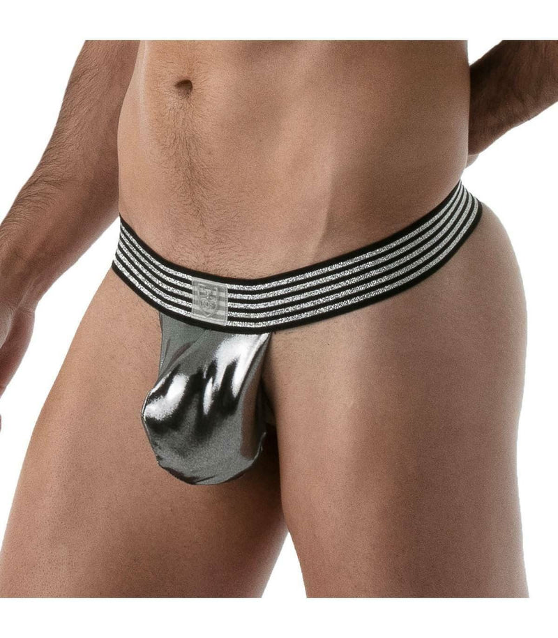 SexyMenUnderwear.com TOF-PARIS String Backless Pouch Metal Stringless Thong Silver 54