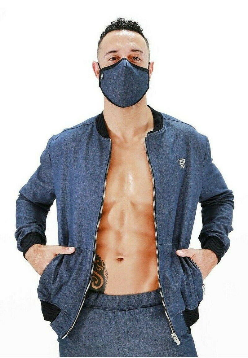SexyMenUnderwear.com TOF PARIS VEST COWBOY Dark Blue Denim Jackets Elegant Urban Look YKK Metal ZIP