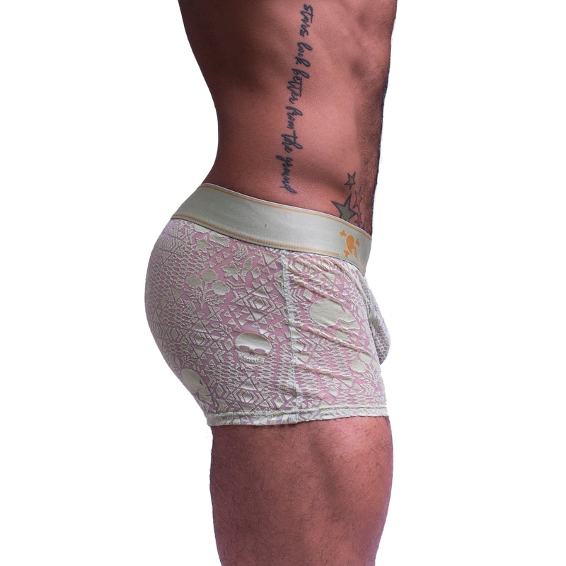 SKULL & BONES Boxer Trunk Lace Luxurious Cotton Single Layer Burnout Green 3