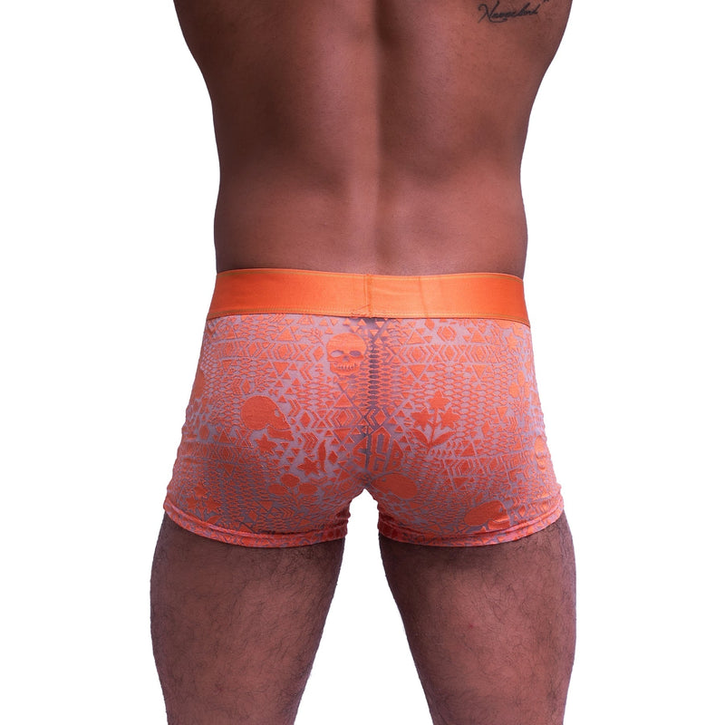 SKULL & BONES Boxer Trunk Lace Luxurious Cotton Single Layer Burnout Orange 1